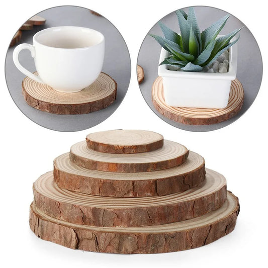 Natural Round Wood Coasters Cup Pad Mug Mat