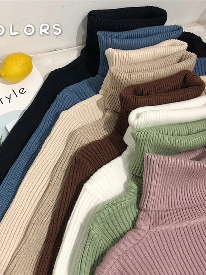 Turtleneck Sweater Korean Slim Pullover Jumper Knitted Sweater
