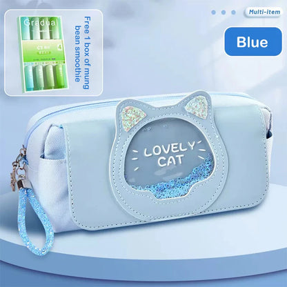 Kawaii Quicksand Pencil Case Large Capacity Pen Box