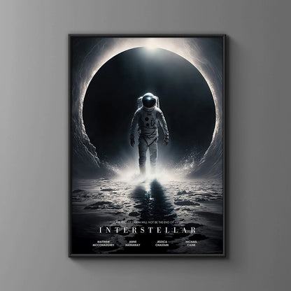 Interstellar Movie Poster Astronaut Outer Space Canvas Wall Art Print