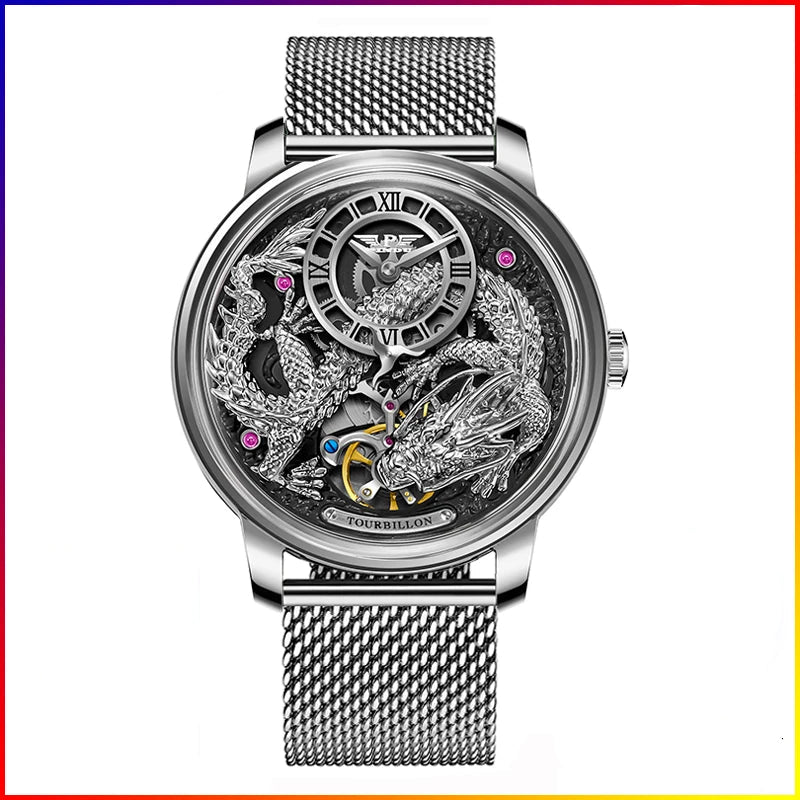 Golden Dragon Dial Mechanical Sapphire Waterproof Automatic Mechanical Watch