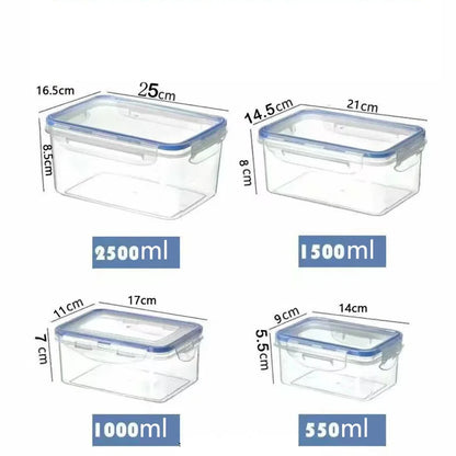 Sealed rectangular refrigerator storage box
