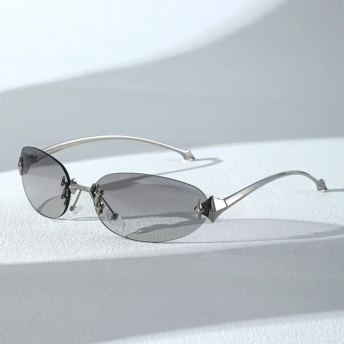 Frameless Alloy Pink Mirror Y2K Sexy Sunglasses