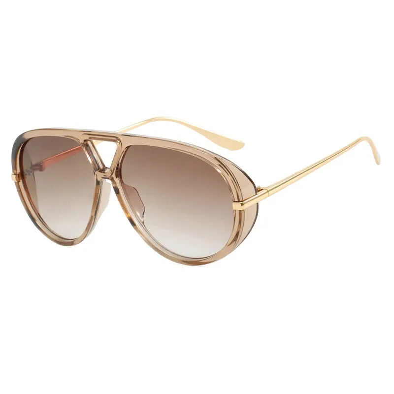 Y2k Large Frame Double Beam Sunglasses