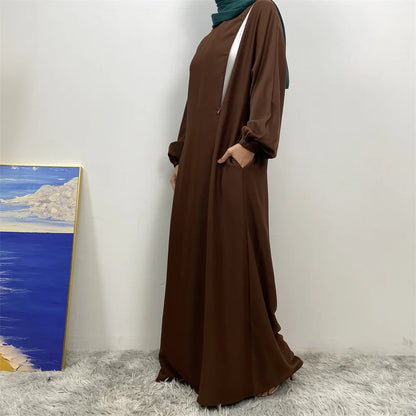 عباية بسحاب أمامي للمسلمات