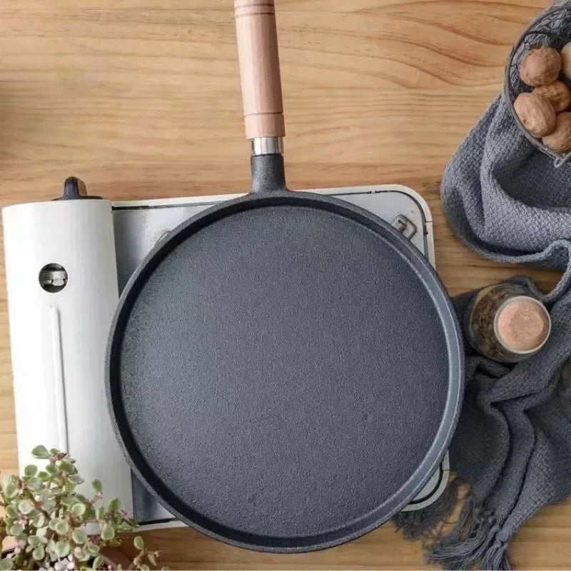 20cm Cast Iron Skillet Uncoated Pre Seasoned Frying Pan