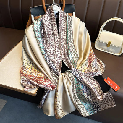 Luxury Silk 180X90CM Long Scarf Popular Silk Headscarf  Shawl