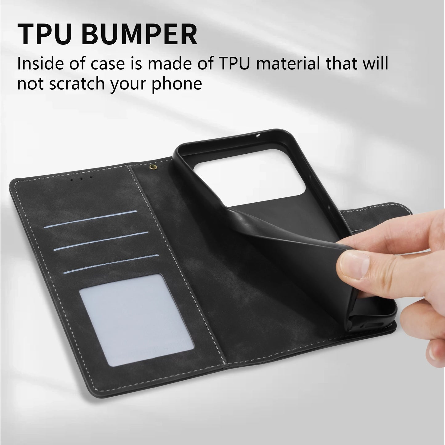 Wallet Skin-friendly With Card Slot Bracket Magnetic Flip Case