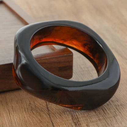 DANA Coffee Thick Resin Bangles Geometric Bracelets