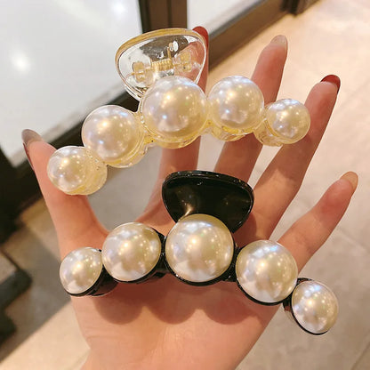 Simulated Pearl Hair Claws Hair Clips