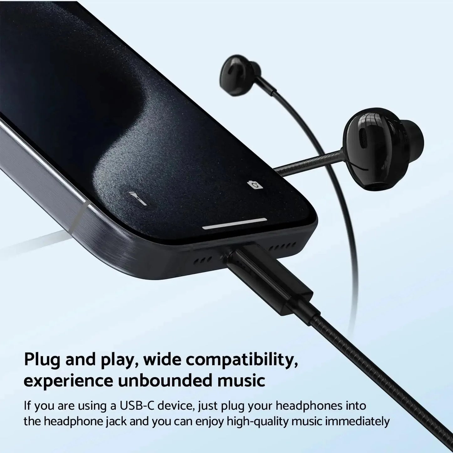 Headphones HiFi Surround Sound In-ear USB Type C/3.5mm With Wire Control