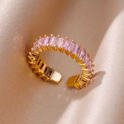 Elegant Zircon Flower Butterfly Rings