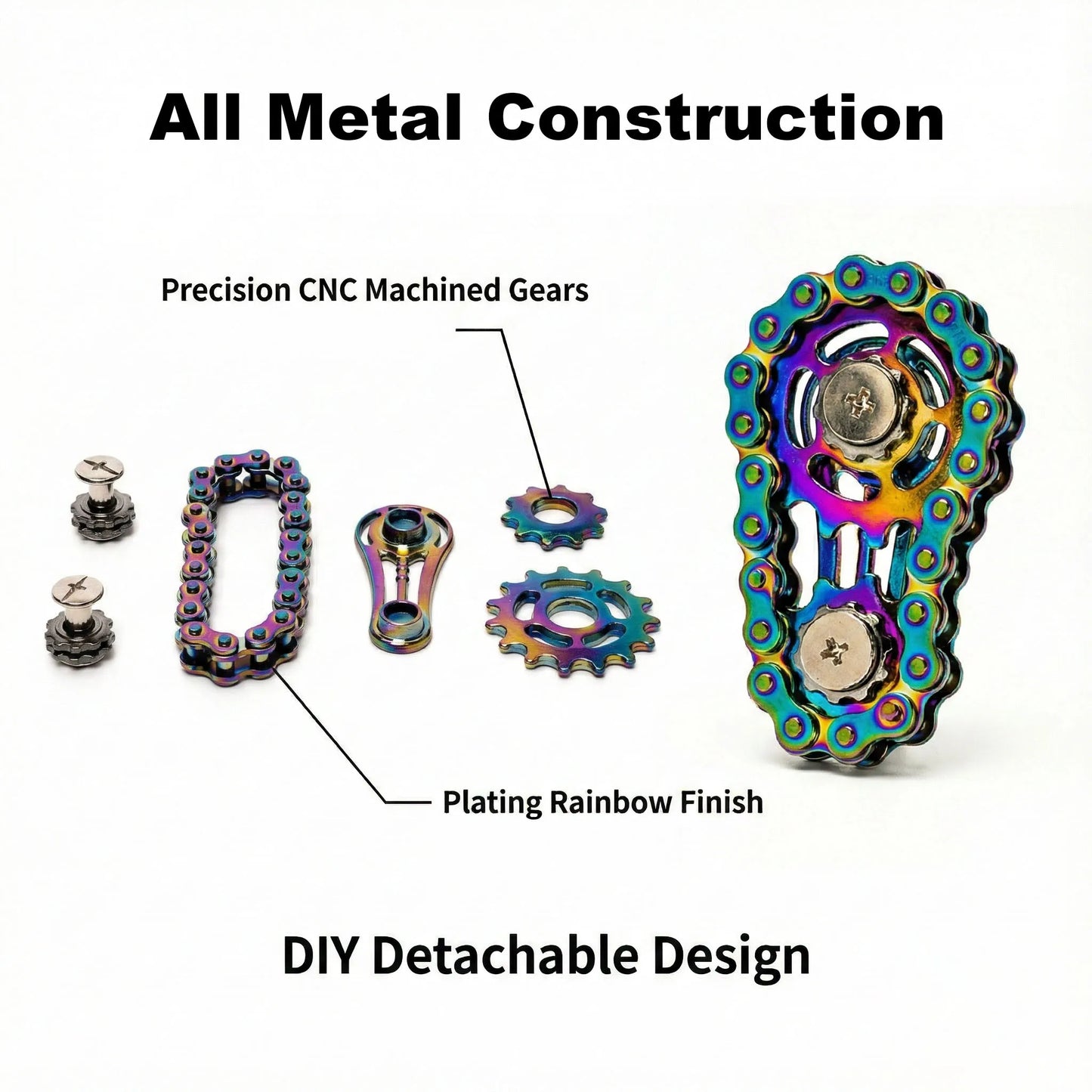 Bicycle Chain Finger Spinner Stress Relief