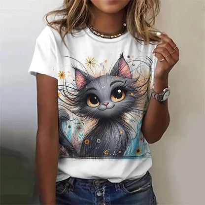 3D Rabbit Short Sleeves Casual Oversize T-Shirts