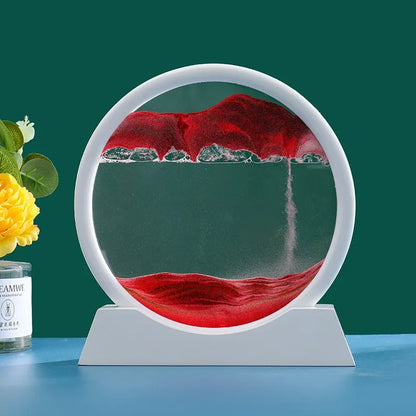 3D Moving Sand Round Glass Deep Sea Home Decoration