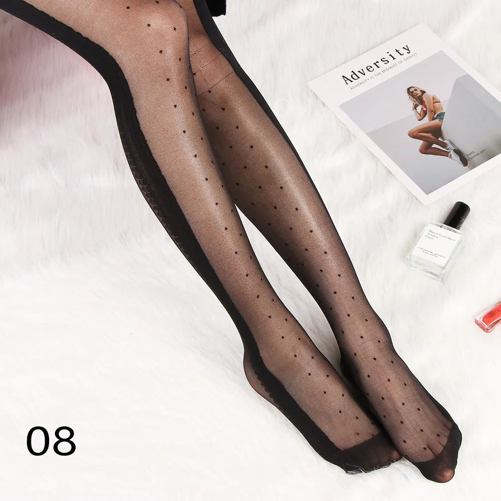 Sexy love Dot Silk Thin Faux Tattoo  Socks