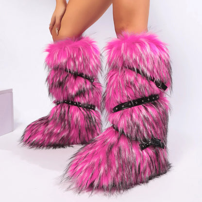 Faux Fur Snow Long Boots
