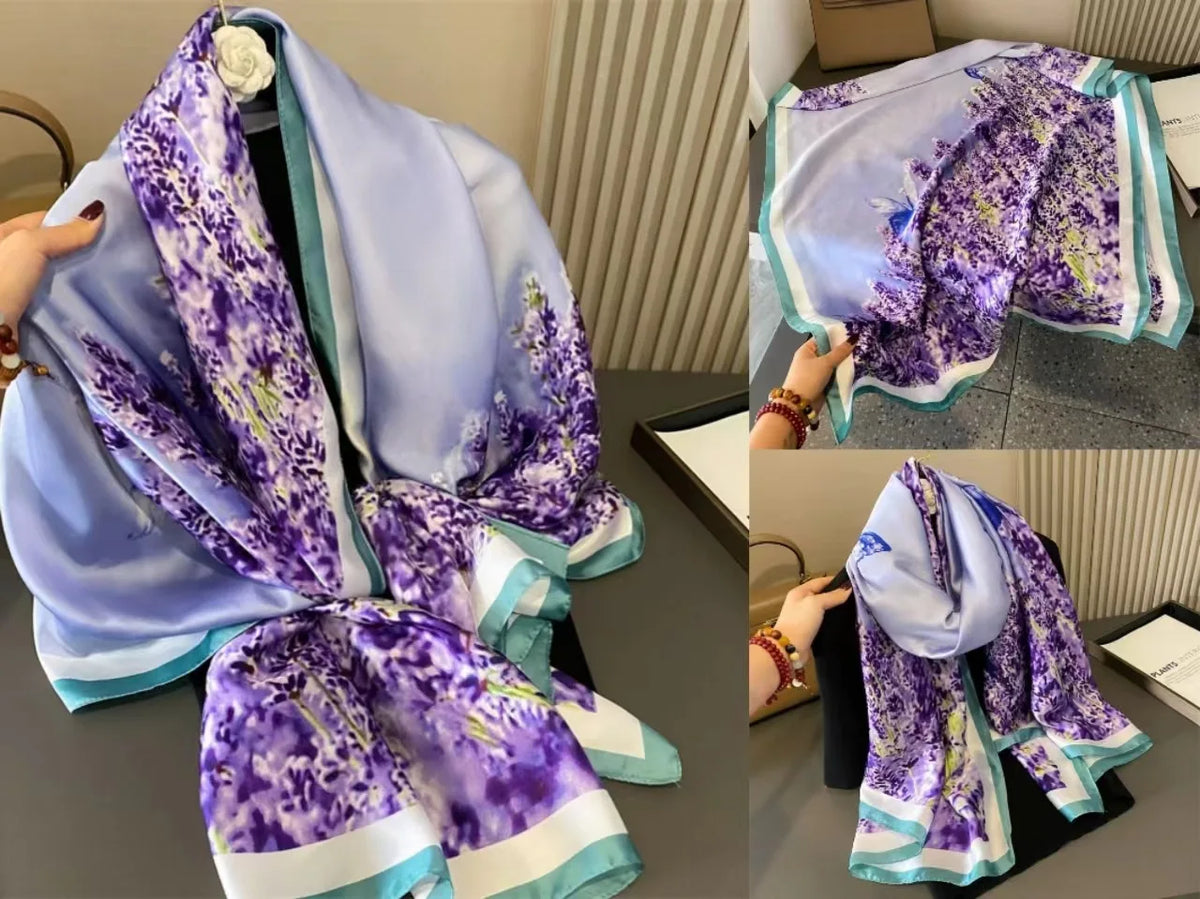 180*90cm Luxury Classic Sun Protection Silk Scarves Silk Shawl