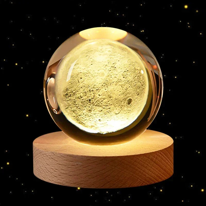 6cm 3D Crystal Ball Glass Ball Planet Earth