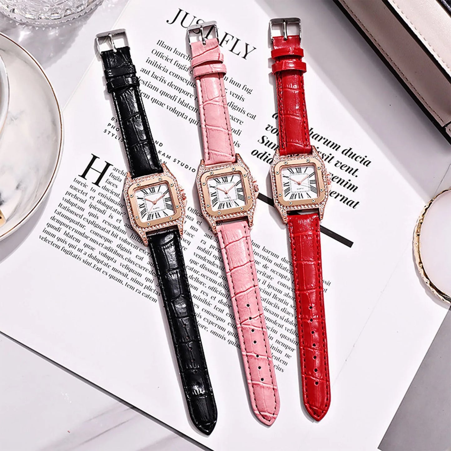 Elegant Leather Strap Watch Casual Quartz Wristwatch