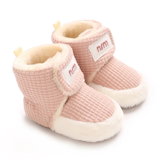 Winter Snow Soft Sole Anti Slip Flat First Walking Baby Shoes -+0-18