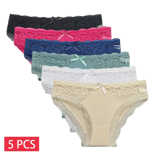 Cotton Briefs 5 PCS/SET Lace Seamless Panties Lingerie