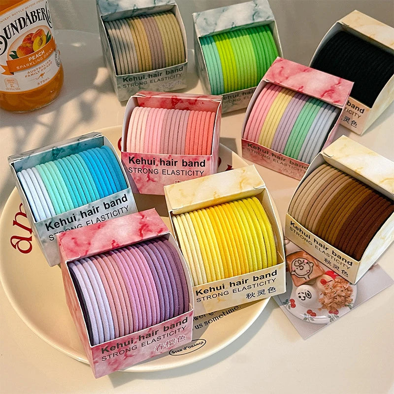 1pc Dopamine candy colored high elasticity rubber band headband tied