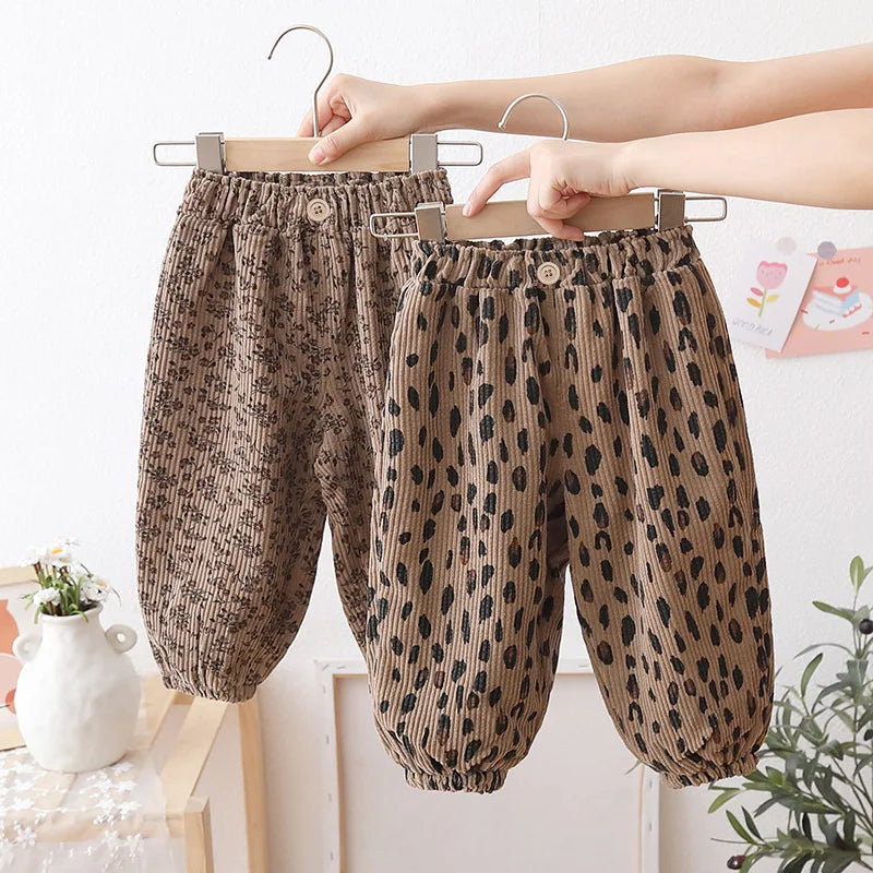 Korean Style Toddler Girls Corduroy Harem Pants
