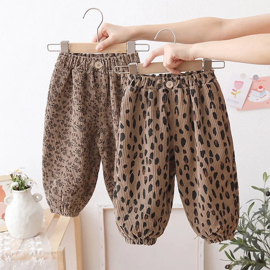 Korean Style Toddler Girls Corduroy Harem Pants
