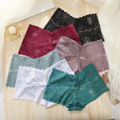 Sexy Lace Panties Floral Leaves Transparent Lingerie