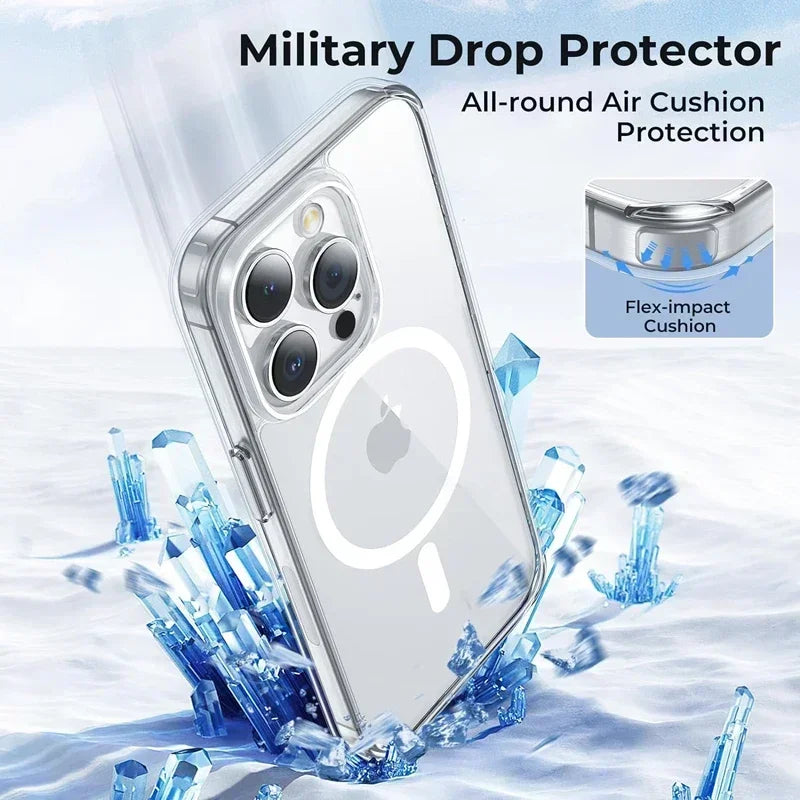 Original Magnetic Clear Case for iPhone 17 mini Funda for Magsafe Silicone Transparent Cover