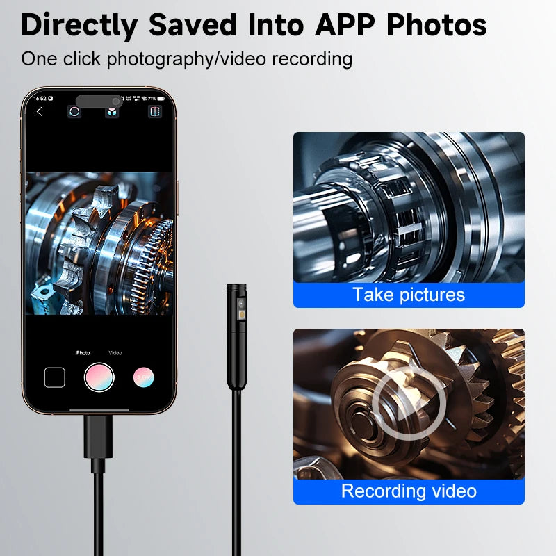 Type-C Industrail Endoscope Micro USB Single Dual Camera Waterproof Probe LED