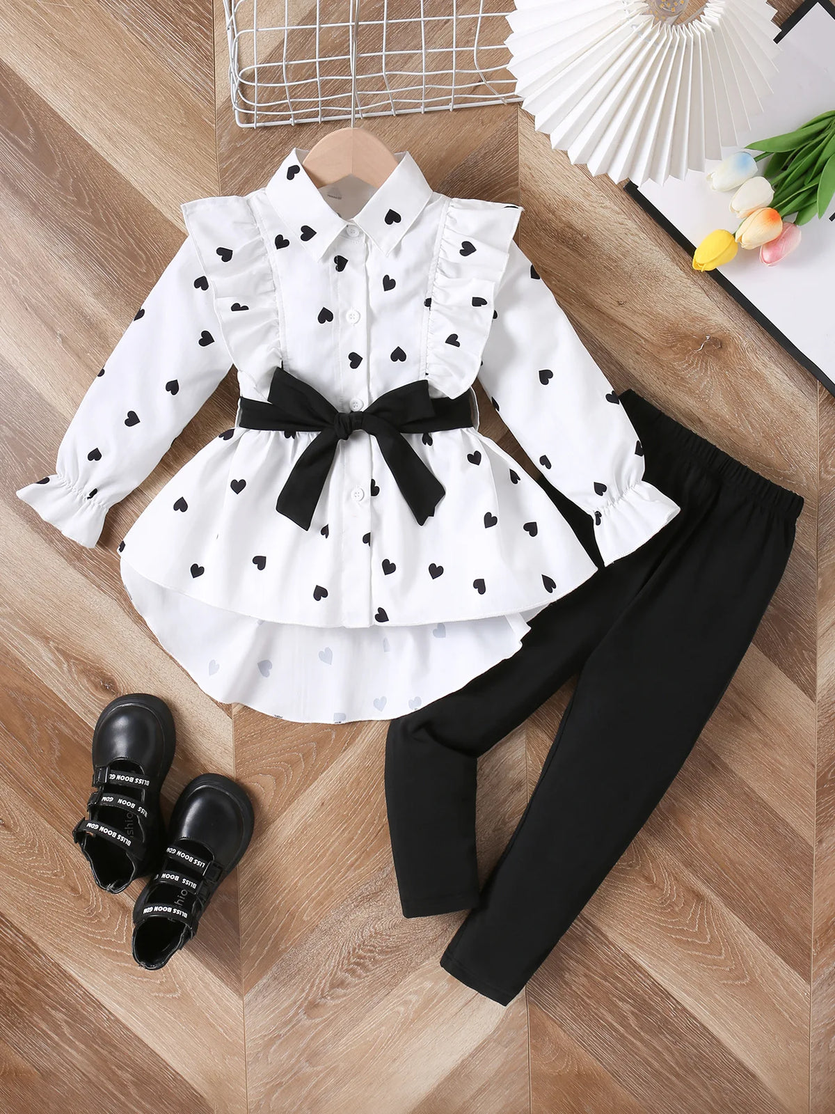 1 2 3 4 5 6 7 8 Years Spring Autumn Shirt + Bottoms Set