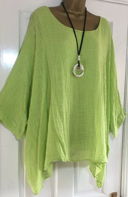 Batwing Sleeve 3/4 Sleeve Casual Blouse