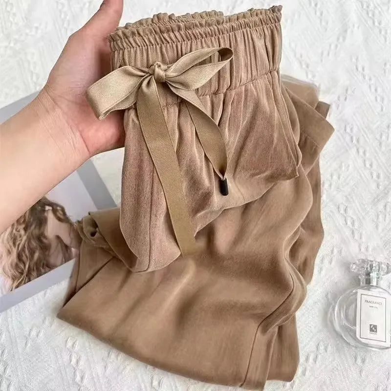 Ice Silk Wide Leg Pants