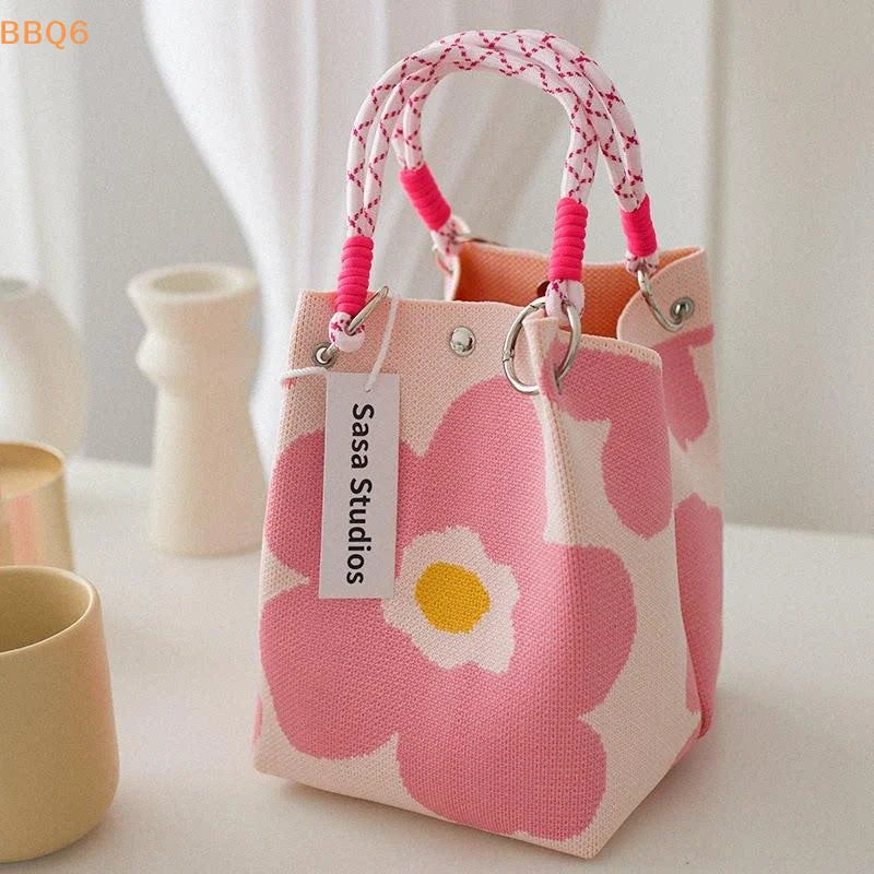 Versatile Cute Knitted Handbag With 3D Magnetic Snap Handbag Clutch Bag