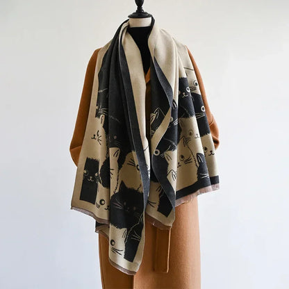 Cute Cat Cashmere Scarf