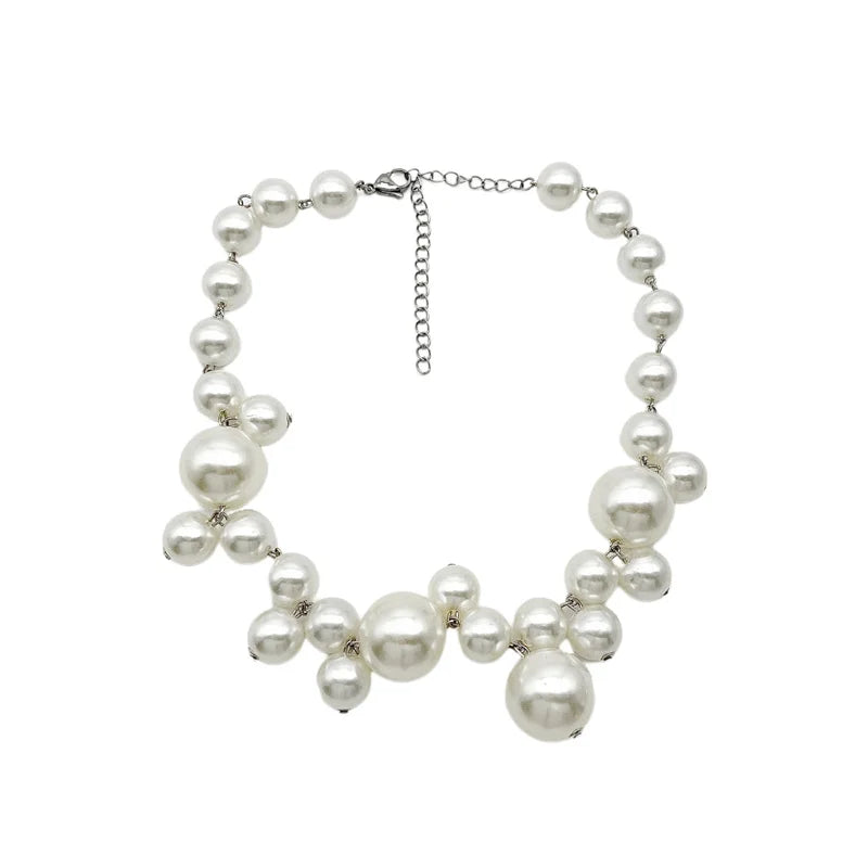 Vintage Hyperbole Bead Pearls Necklace Jewelry