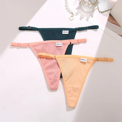 Cotton Thongs Adjustable Waist Sexy G-String Seamless Intimate Lingerie S-XL