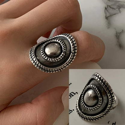 925 Sterling Silver Retro Geometric Asymmetric Rings