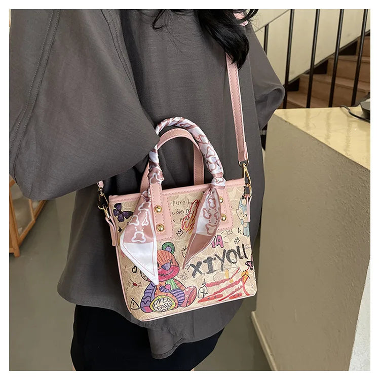 Painted Graffiti Artistic Crossbody Adjustable Shoulder Strap Bag