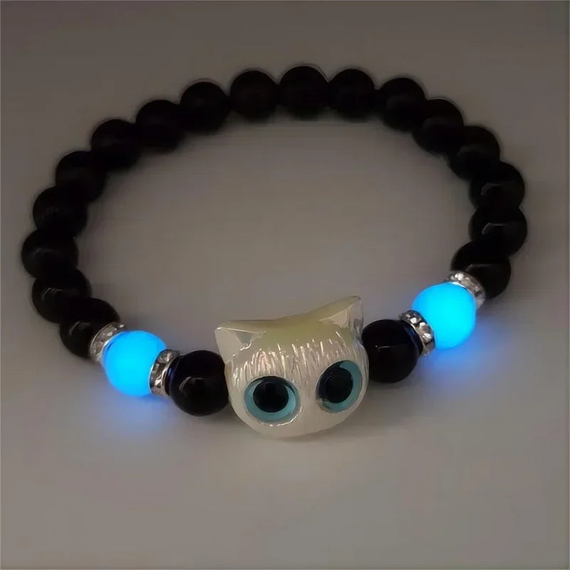 Cute Cartoon Big Eye Cat Luminous Bracelets