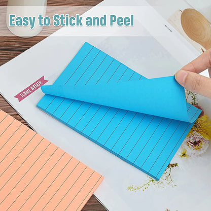 Large Lined Fluorescent Sticky Notes  Memo Pads