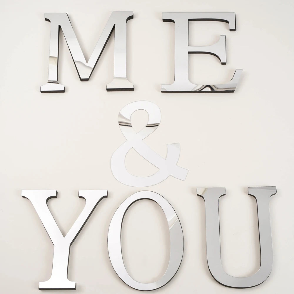 20cm Big Size 3D English Letters Acrylic Mirror