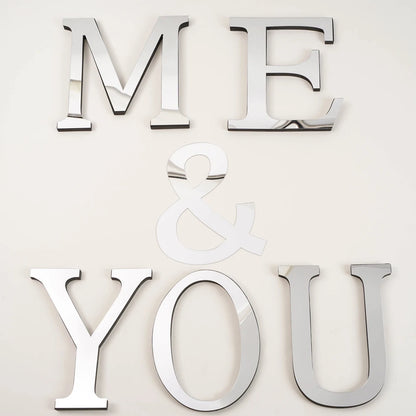 20cm Big Size 3D English Letters Acrylic Mirror