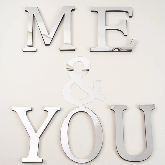 20cm Big Size 3D English Letters Acrylic Mirror