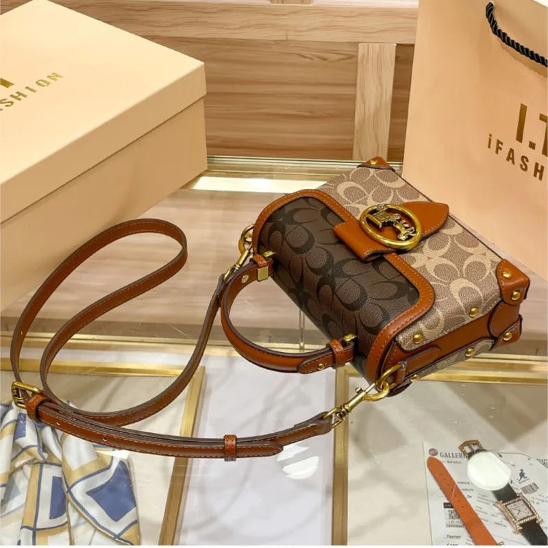 Small crossbody portable box bag