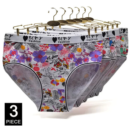 Cotton Underwear Plus Size Briefs Knickers Lady Lingerie 3 Pieces/Lot