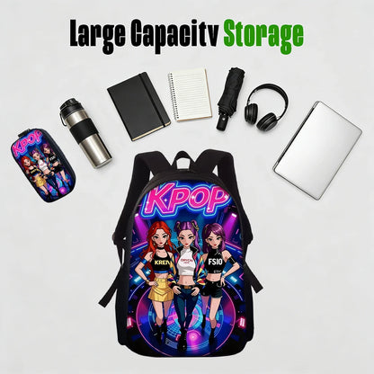 1-5pcs K-POP Group Print Backpack Set Lightweight Daily Large Capacity