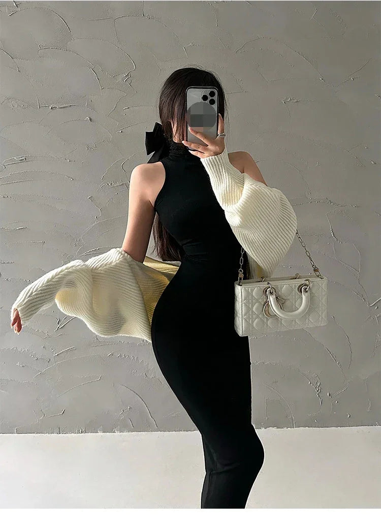 Red Skinny Sexy Midi Dress